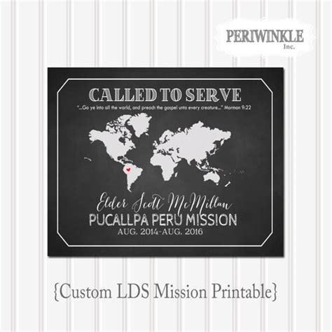 Missionary Called To Serve Lds Mormon Missionary Map Premium Etsy