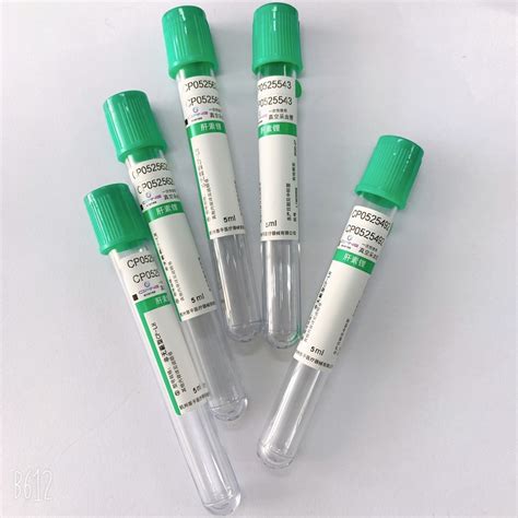 Medical Green Cap Lithium Heparin Tube Vacuum Blood Collection Tube