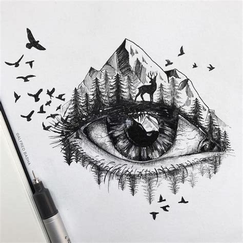 Pen And Ink Drawings Illustrate The Human Connection With Nature