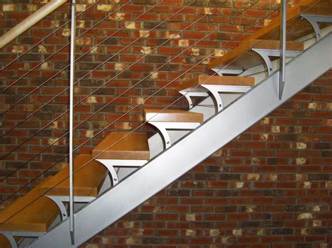 Open Stringer Stair With Custom Tread Rochester Ny Keuka Studios