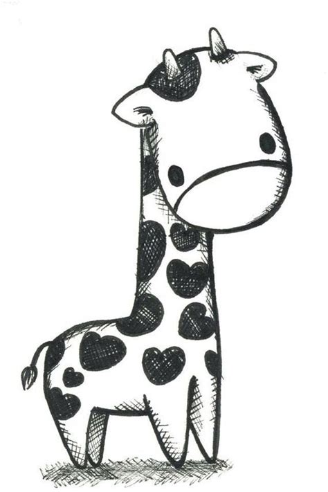 Giraffe Cartoon Drawing Easy Estell Wharton
