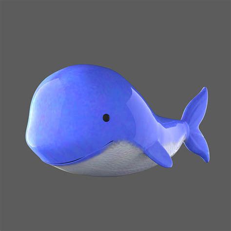 cute whale 3d model animated rigged cgtrader