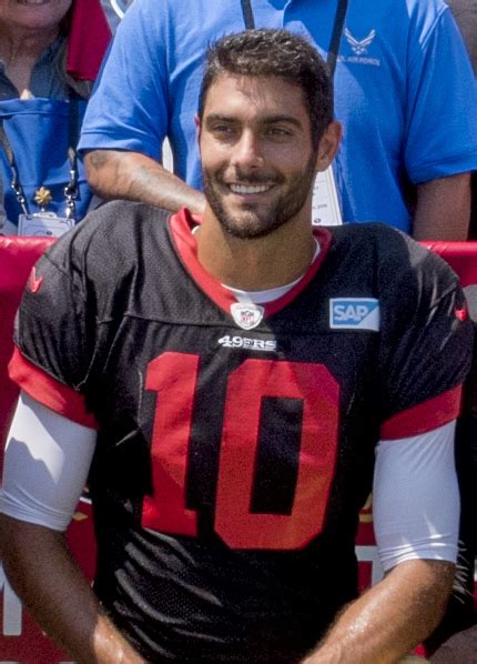 He eyes color is hazel and hair color is of light brown. Jimmy Garoppolo - Wikipedia