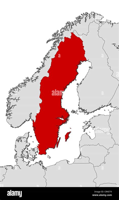 Political Map Of Sweden With The Several Provinces Stock Photo Alamy