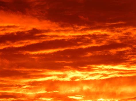 Hd Wallpaper Orange Cloudy Sky During Daytime Sunset Fire Burns