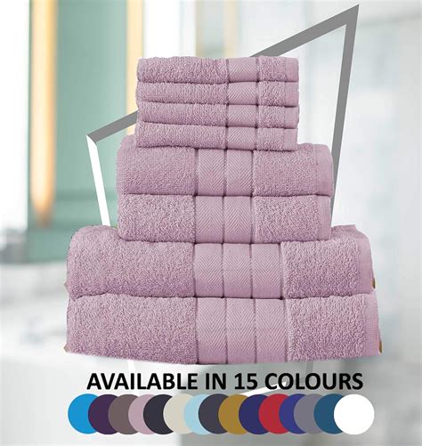 Midland Beddings 8 Piece Bale Cotton Towel Set Multiple Colours In 400