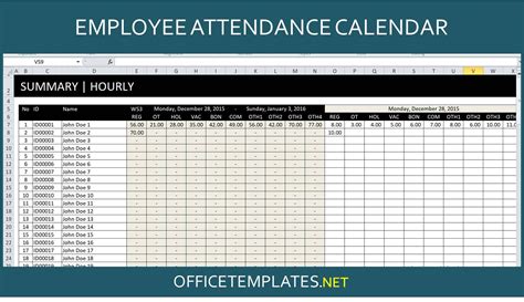 2021 Attendance Tracker Calendar Printable Free