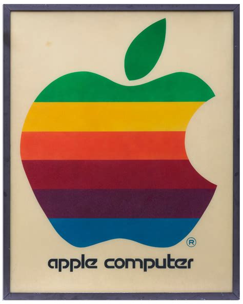 Original 1978 Apple Computer Retail Sign With Iconic Rainbow Logo Being