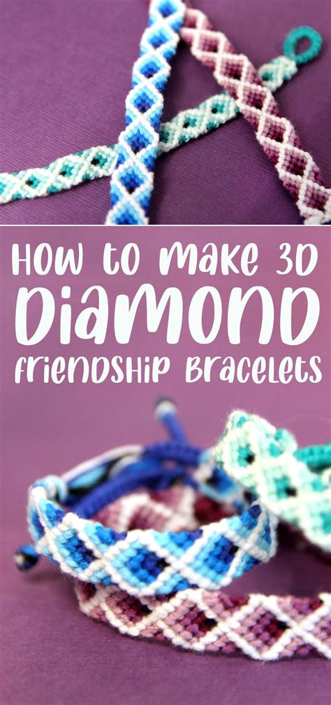 Diamond Friendship Bracelet Pattern With A 3d Effect Friendship