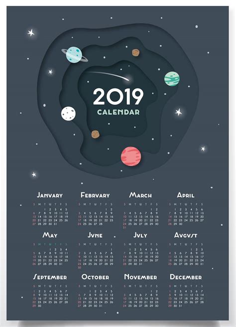 Free Printable 2019 Wall Desk Calendars Designs Desk Calendar Design