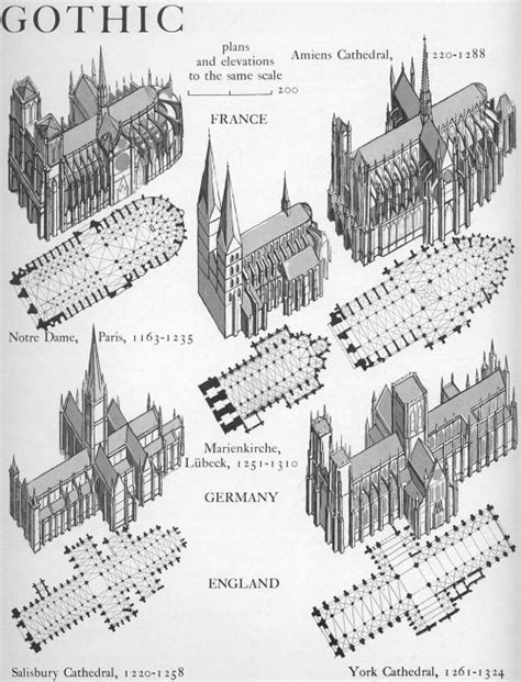 Gothic Plans And Elevations Graphic History Of Architecture By John