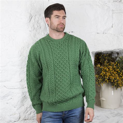 Mens Traditional Aran Sweater Aran Sweater Irish Wool Sweaters