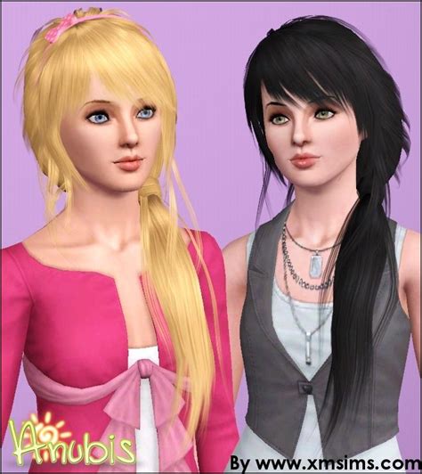 Anubis Sims Stuff Xm Sims Female Hairs 27and28 ~ Pookletd Sims Hair