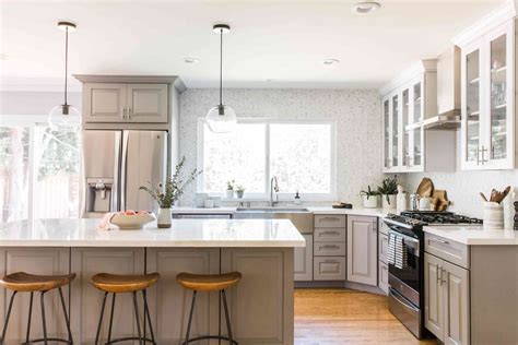 Grey Kitchen Cabinets With White Backsplash Tile 20 Gorgeous Gray And