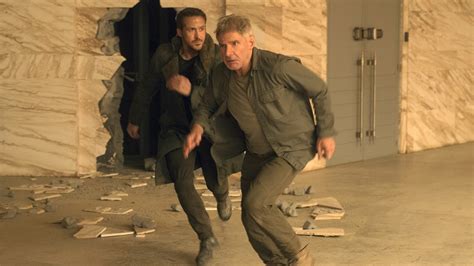 Blade Runner 2049 Ryan Gosling Harrison Ford Are On The Run In Stills From Sequel Of Sci Fi
