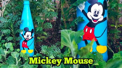 Mickey Mouse Bottle Art Simple Bottle Art 😍😍 Youtube