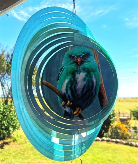 Blue Owl Wind Spinner Selao Home And Garden Art