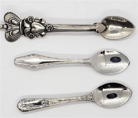 3 Vintage Sterling Spoon Broochespins