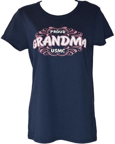 Ladies Proud Grandma T Shirt Navy Blue