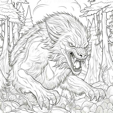 Werewolf Coloring Pages For Adults Stock Photo At Vecteezy