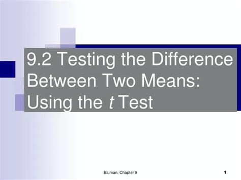 PPT Testing The Difference Between Two Means Using The T Test PowerPoint Presentation