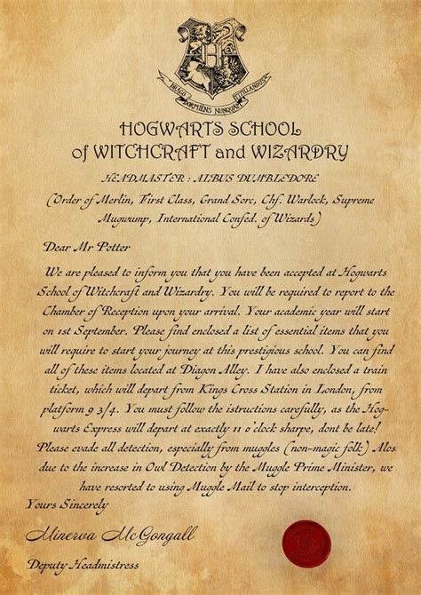 Hogwarts Acceptance Letter Original Text Jusbache97