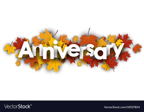 Anniversary Banner With Maple Leaves Royalty Free Vector