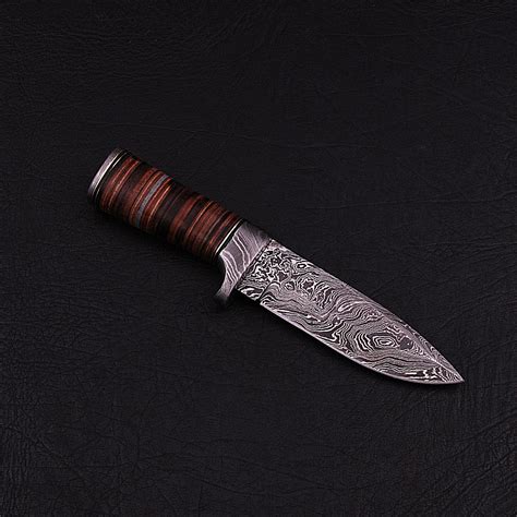 Damascus Hunting Knife Hk0312 Black Forge Knives Touch Of Modern