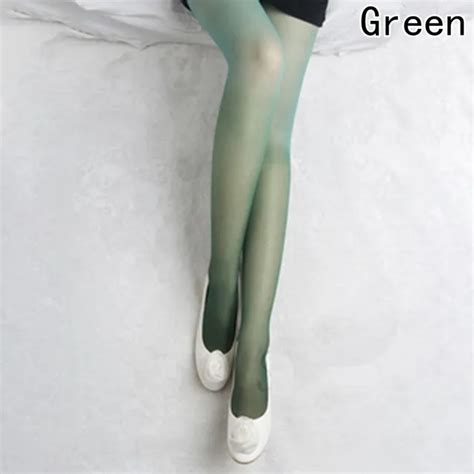Hot Sale Harajuku Womens Velvet Tights Candy Color Gradient Opaque Seamless Stockings Tight