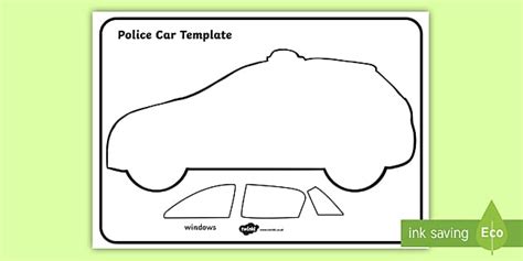 Police Car Template Printable Primary Resources Twinkl
