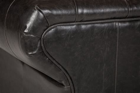 Design Tree Home Chesterfield 91 Sofa Distressed Black Leather Click