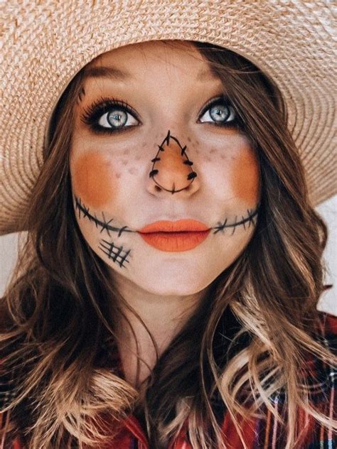 Scarecrow Makeup Last Minute Halloween Costume Ideas Diy Scarecrow