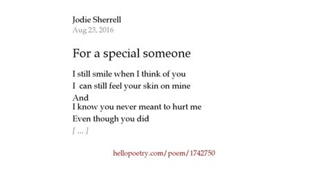 For A Special Someone By Jodie Sherrell Hello Poetry