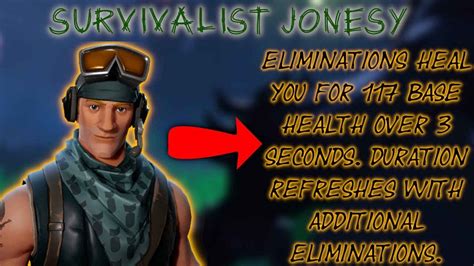 Survivalist Jonesy Self Healing Soldier Fortnite Save The World Youtube