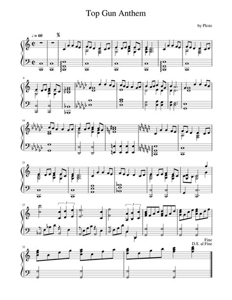 Top Gun Anthem Sheet Music For Piano Solo