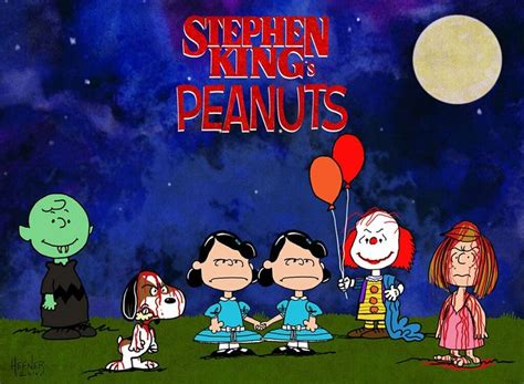 The Peanuts Gang Is Standing In Front Of A Full Moon