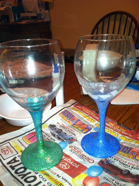 A wide variety of glitter glue diy options are available to you, such as form, ingredient, and eye shadow type. Glitter + glue = Modge podge glitter bottom wine glasses | Modge podge glitter, Modge podge, Diy