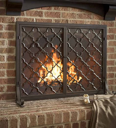 This Two Door Fireplace Screen Keeps The Fire Contained And Your Sense Of Style Enlightened Sc