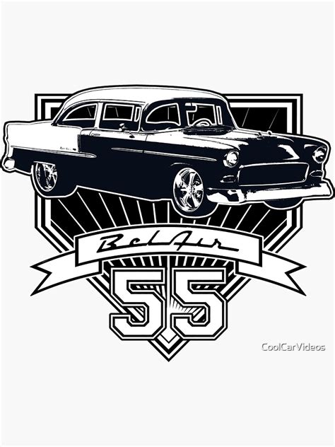 55 Chevy Bel Air Sticker For Sale By Coolcarvideos Redbubble