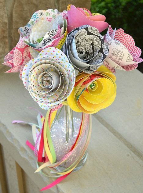 Mothers Day Paper Flower Bouquet Flower Crafts Rolled Paper Flowers