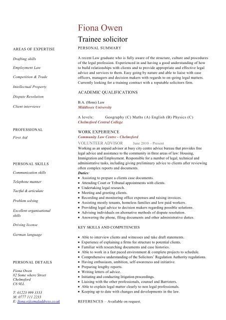 Law Cv Template