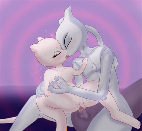 Rule 34 Anthro Clone Cock French Kiss Kissing Legendary Pokémon Malefemale Mew Mewtwo