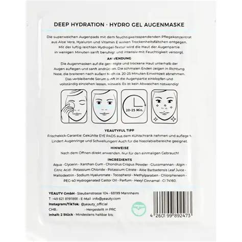 Yeauty Eye Pad Mask Deep Hydration Online Kaufen Rossmannde