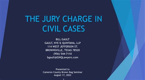 The Jury Charge In Civil Cases