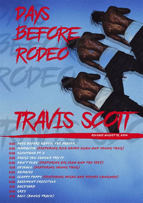 Travis Scott Days Before Rodeo Mixtape Albumhoes Poster Etsy Nederland