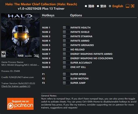 Halo The Master Chief Collection Halo Reach Trainer 13 V10