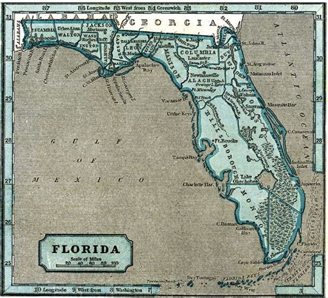 03031845 Florida Becomes The 27th Us State Vintage Map Florida