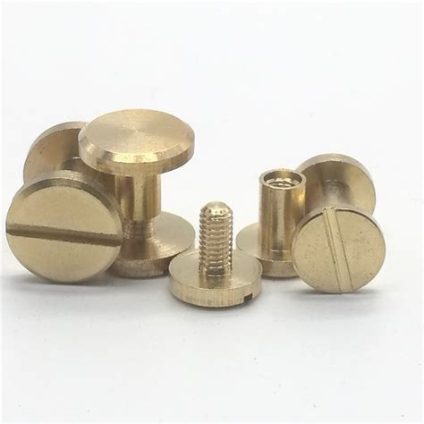 20pcs brass double round or flat head 8mm 10mm rivets copper luggage leather metal craft solid