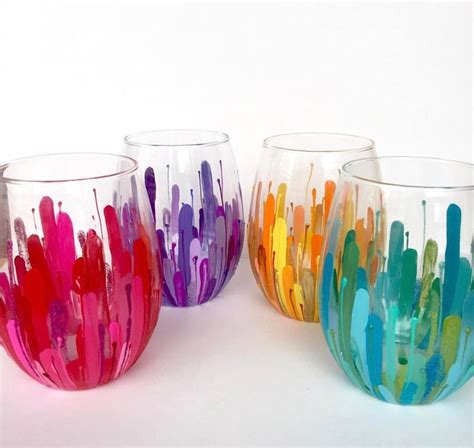 Looking For A Fun Artsy And Creative Custom Wine Glass Design These Its Only Paint Wine