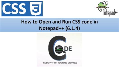 How To Open And Run Css Code In Notepad 614 Youtube
